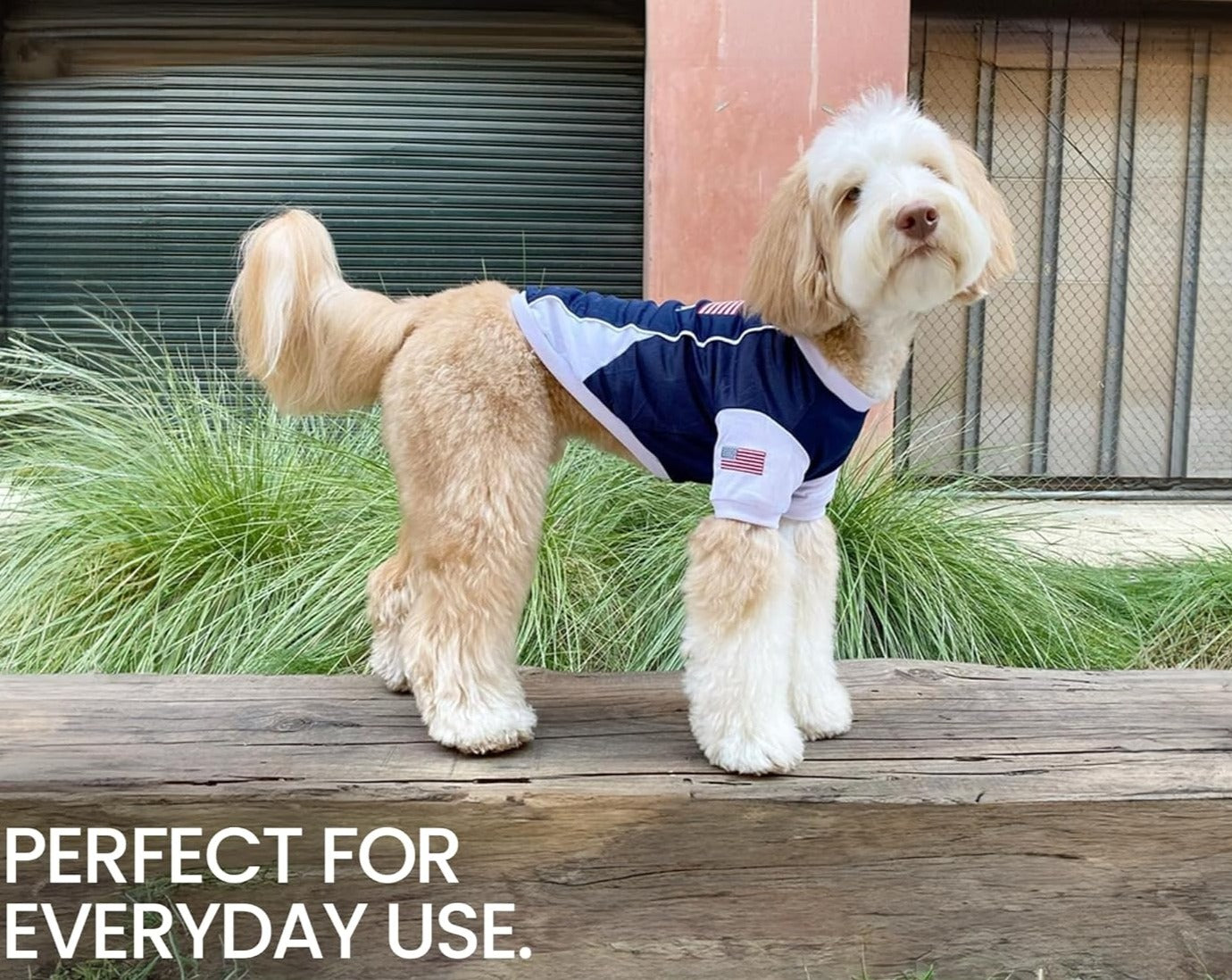 Dog Jersey - Embroidered “ USA “ Breathable Mesh Fabric Dog Soccer Jersey - Basketball, Football, and Olympic Sportswear Pet Clothes - Lightweight Dog Jerseys for Large Dogs - L