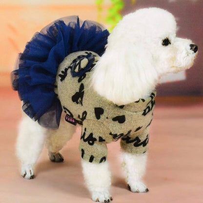 Dog and Cat Tutu Dresses for Pet Weddings and Holiday Winter Cute Pet Costume Dress