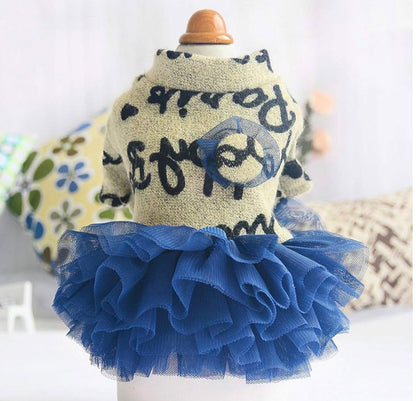 Dog and Cat Tutu Dresses for Pet Weddings and Holiday Winter Cute Pet Costume Dress