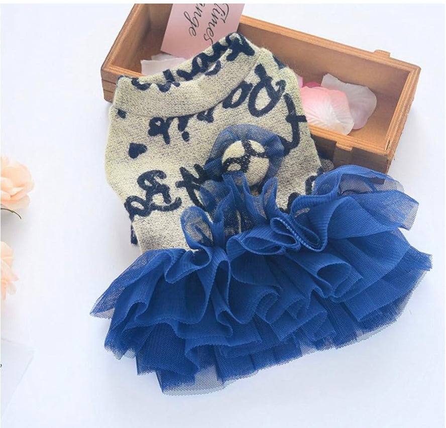 Dog and Cat Tutu Dresses for Pet Weddings and Holiday Winter Cute Pet Costume Dress