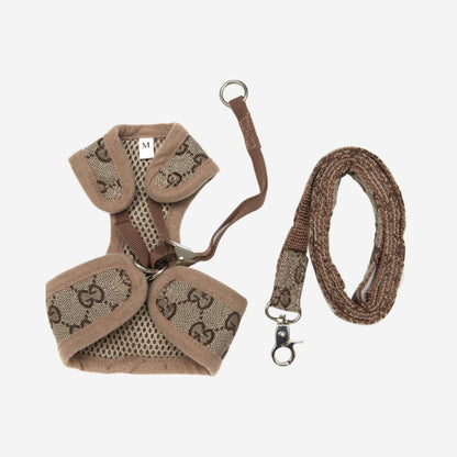 Pucci Embroidery Harness Set - Free Matching Leash Included-Luxury Pet Accessory