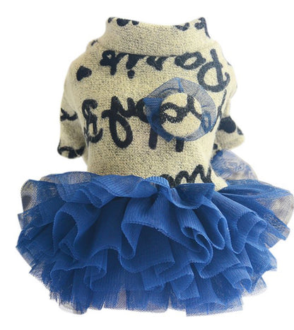 Dog and Cat Tutu Dresses for Pet Weddings and Holiday Winter Cute Pet Costume Dress